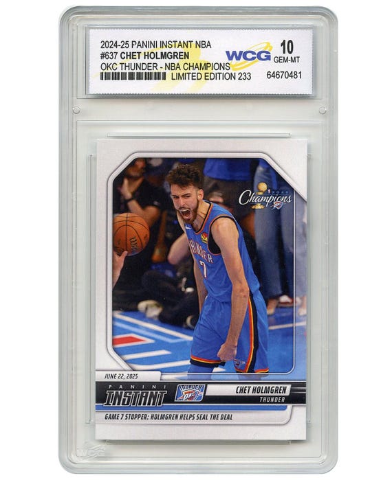 2024-25 Panini Chet Holmgren OKC Thunder NBA Champions Card #637