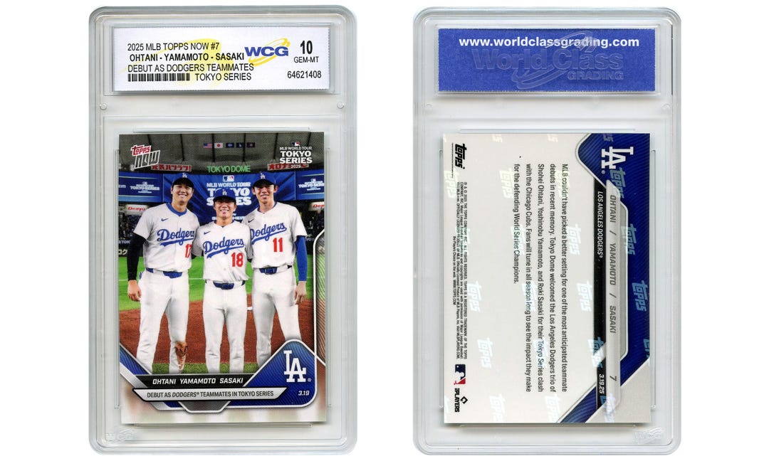 Topps Now Card #7 Shohei Ohtani, Yoshinobu Yamamoto, Roki