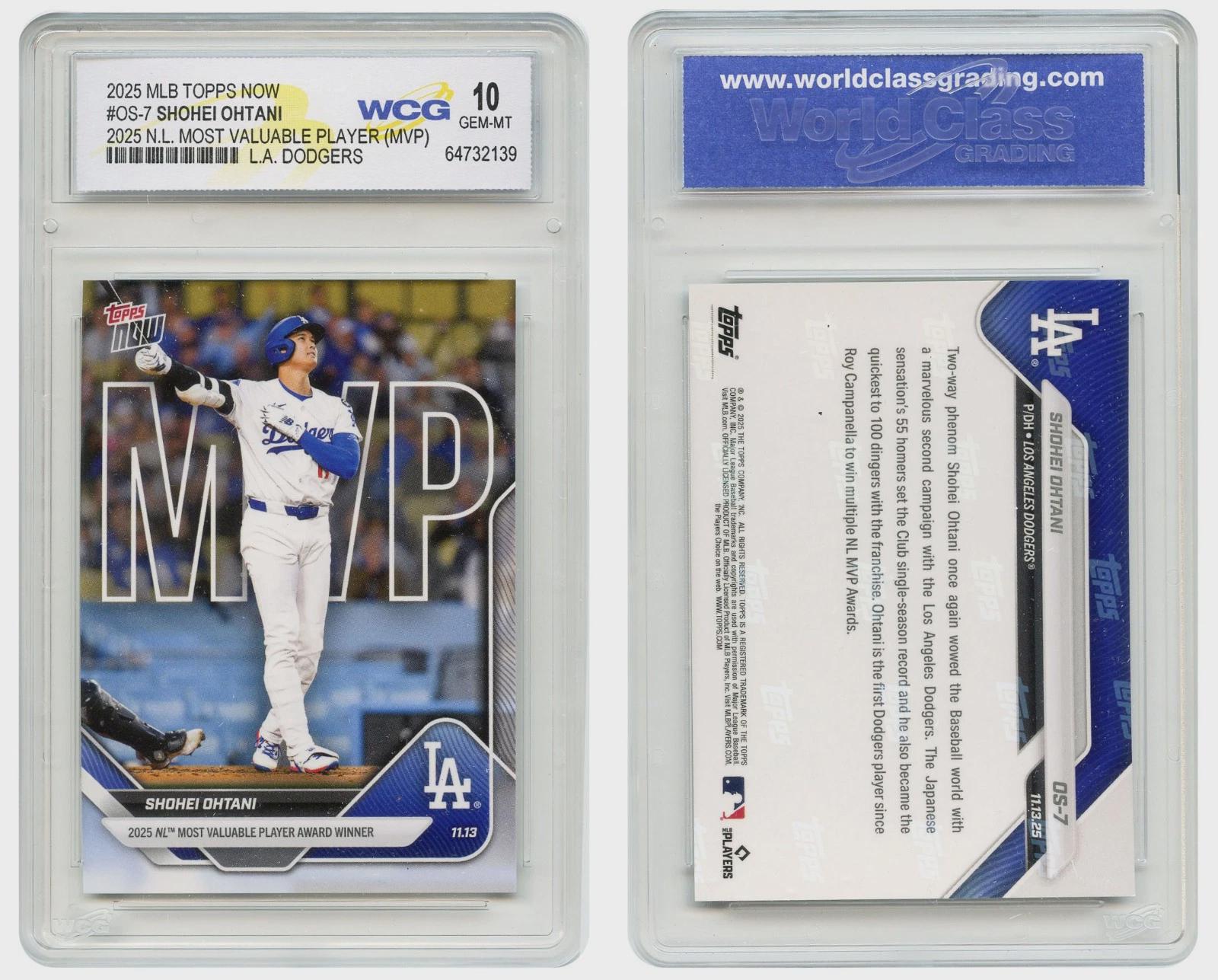2025 MLB Topps Now カード #OS-7 大谷翔平 最優秀選手 MVP - グレー 