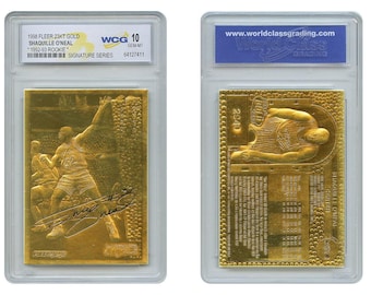 1998 Fleer SHAQUILLE O'NEAL 23KT Gold Card * Signature Series * 1992-93 Rookie Card Design - Graded Gem Mint 10