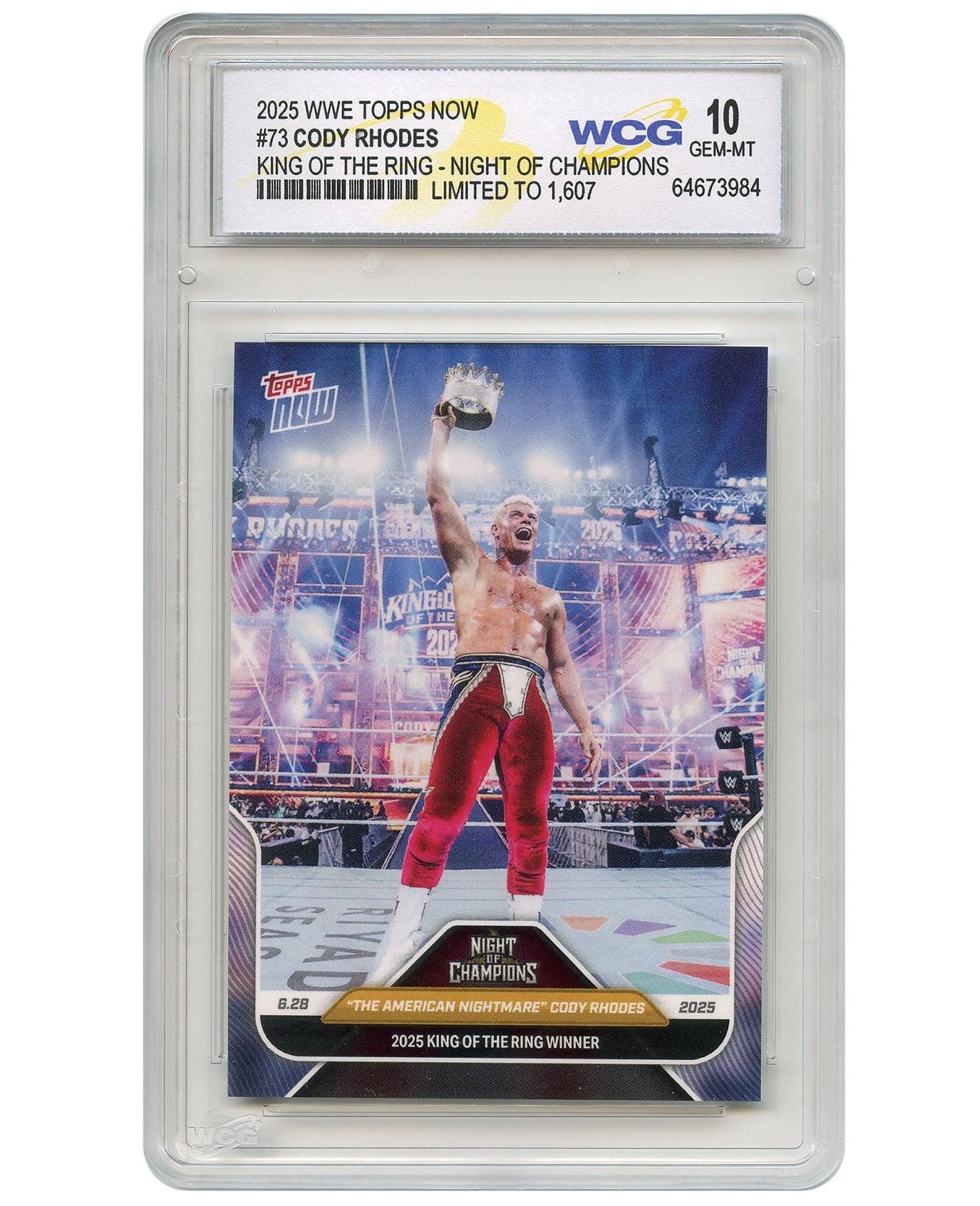 2025 WWE Topps Now CODY RHODES King of the Ring Wrestling Card #73