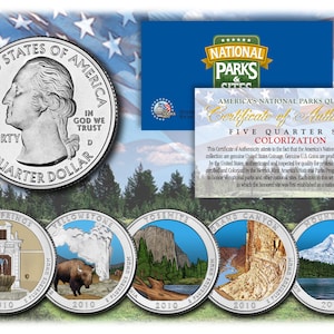 America the Beautiful COLORIZED Parks Quarter 5 Coin Sets - Choose Year of Issuance- Fast, Free Shipping to U.S.