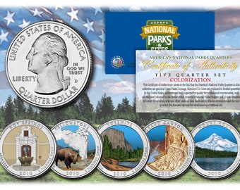 America the Beautiful COLORIZED Parks Quarter 5 Coin Sets - Choose Year of Issuance- Fast, Free Shipping to U.S.