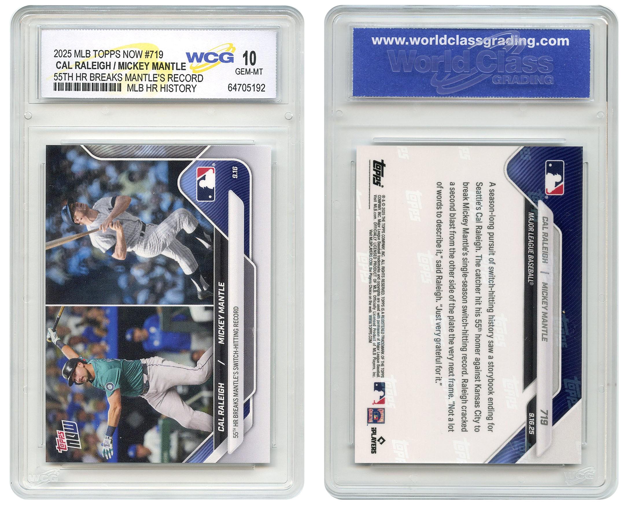 2025 Topps Now MLB #719 Cal Raleigh 55th Home Run Breaks Mickey 