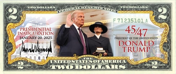 ドナルド・トランプ 2025年 第47代大統領就任式 2.00ドル紙幣 本物の