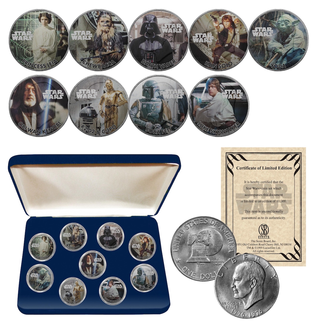 STAR WARS 1976 Eisenhower IKE 1.00 Dollar 9-coin Set With Box - Etsy