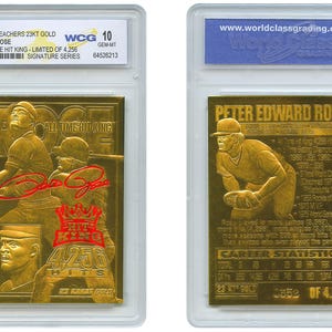 1996 PETE ROSE Bleachers 23KT Gold Card Signature Series LTD 4256 - Graded Gem Mint 10 - Schiffe kostenlos nach USA
