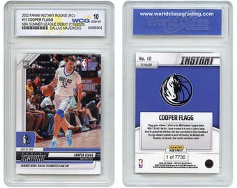 2025 Panini Instant Rookie #10 COOPER FLAGG NBA Summer League Debut - Dallas Mavericks - Graded Gem Mint 10