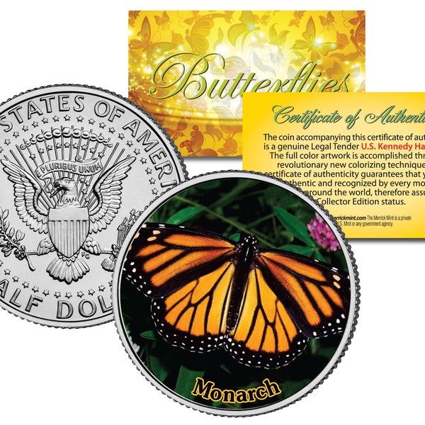 BUTTERFLY Series John F. Kennedy Half Dollar US Colorized Coin - Choose Your Favorite
