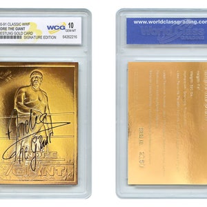 1990-91 Clásico ANDRE el GIGANTE WWF Wrestling Gold Card Signature Edition Gem-Mint 10 - Envío rápido y gratuito a EE. UU.