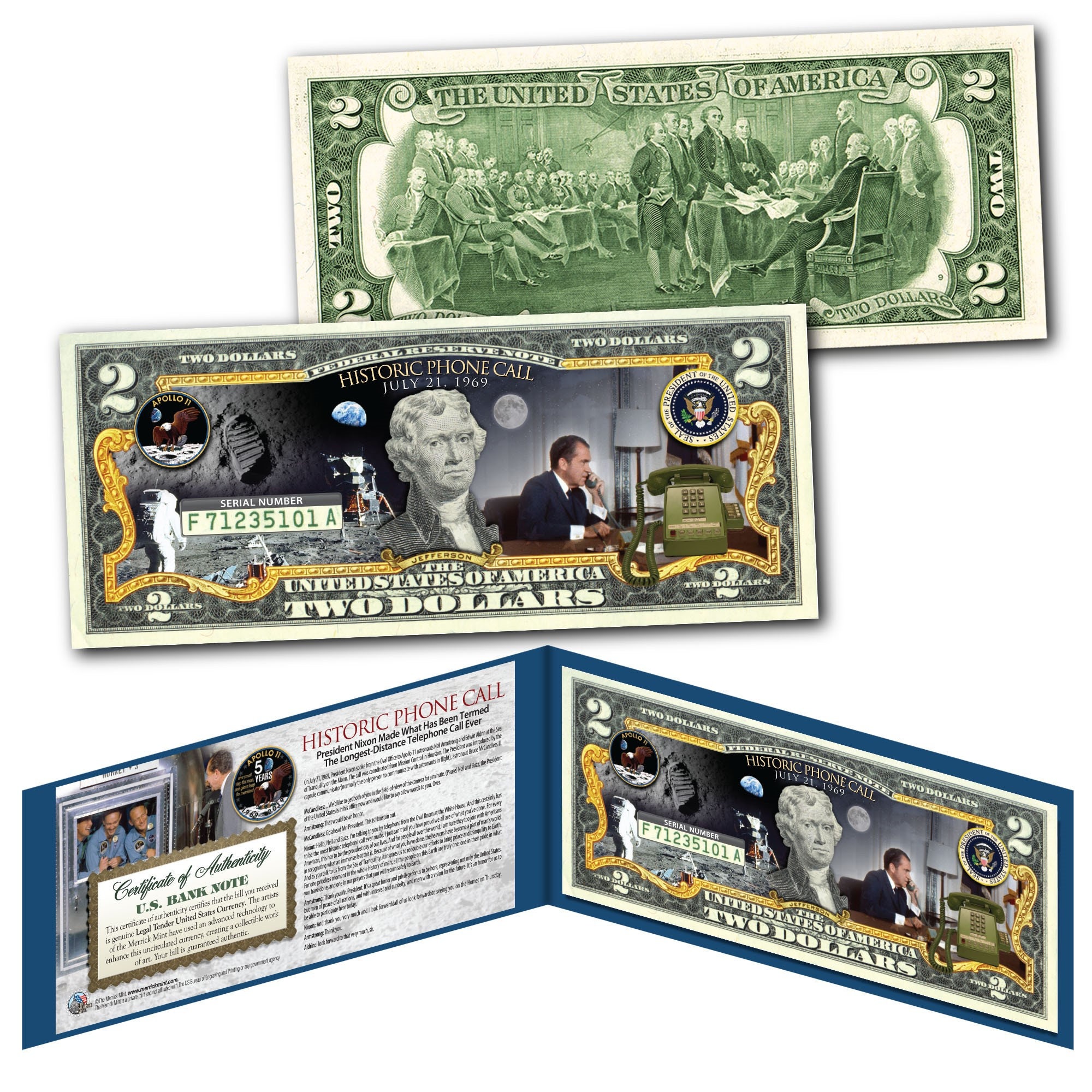 アポロ11号 1969年 月面着陸 * ニクソン大統領が歴史的な電話をかける