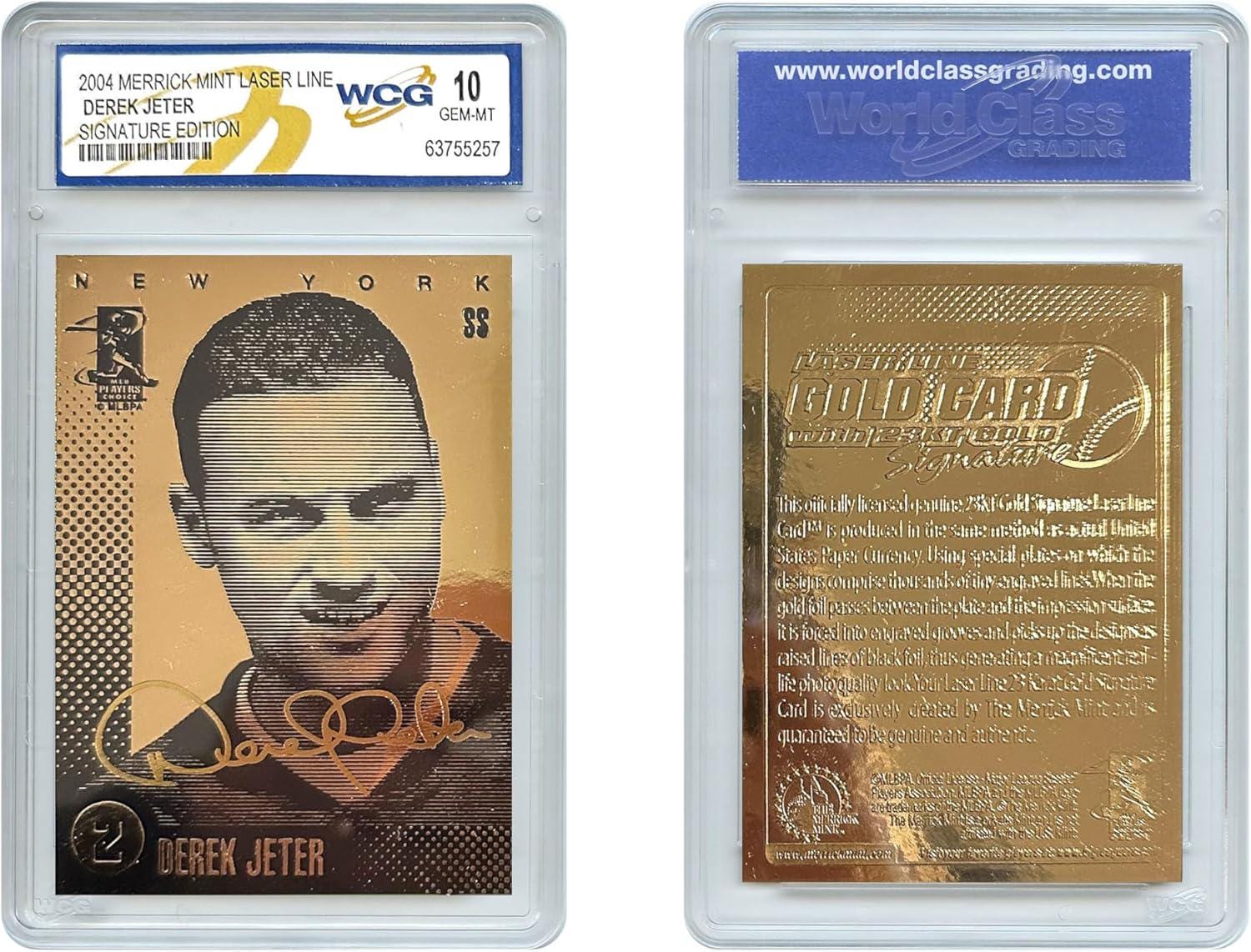 DEREK JETER NY Yankees 2004 Gold Signature Laser Line 23K Gold