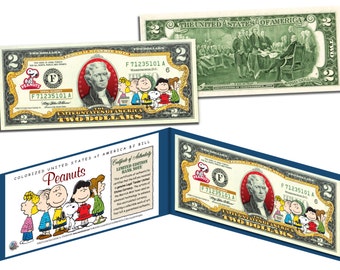 PEANUTS "Original Gang" 2.00 Dollar U.S. Bill