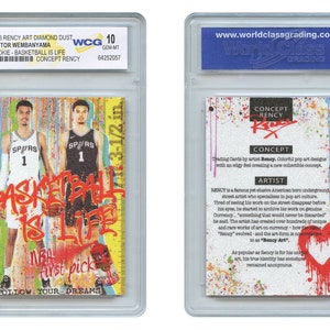 2023 VICTOR WEMBANYAMA Basketball ist Life DD Rency Art Rookie Karte - Gem-Mint 10 - Fast Free Ship nach USA