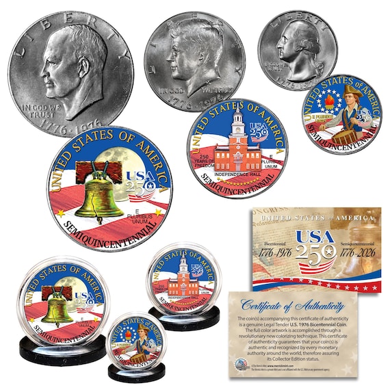 1776–2026 America's 250th Anniversary 1976 Bicentennial 3-coin Set