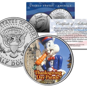 NYC Thanksgiving Day Parade Balloons on JFK Half Dollars - Choose Your Favorite