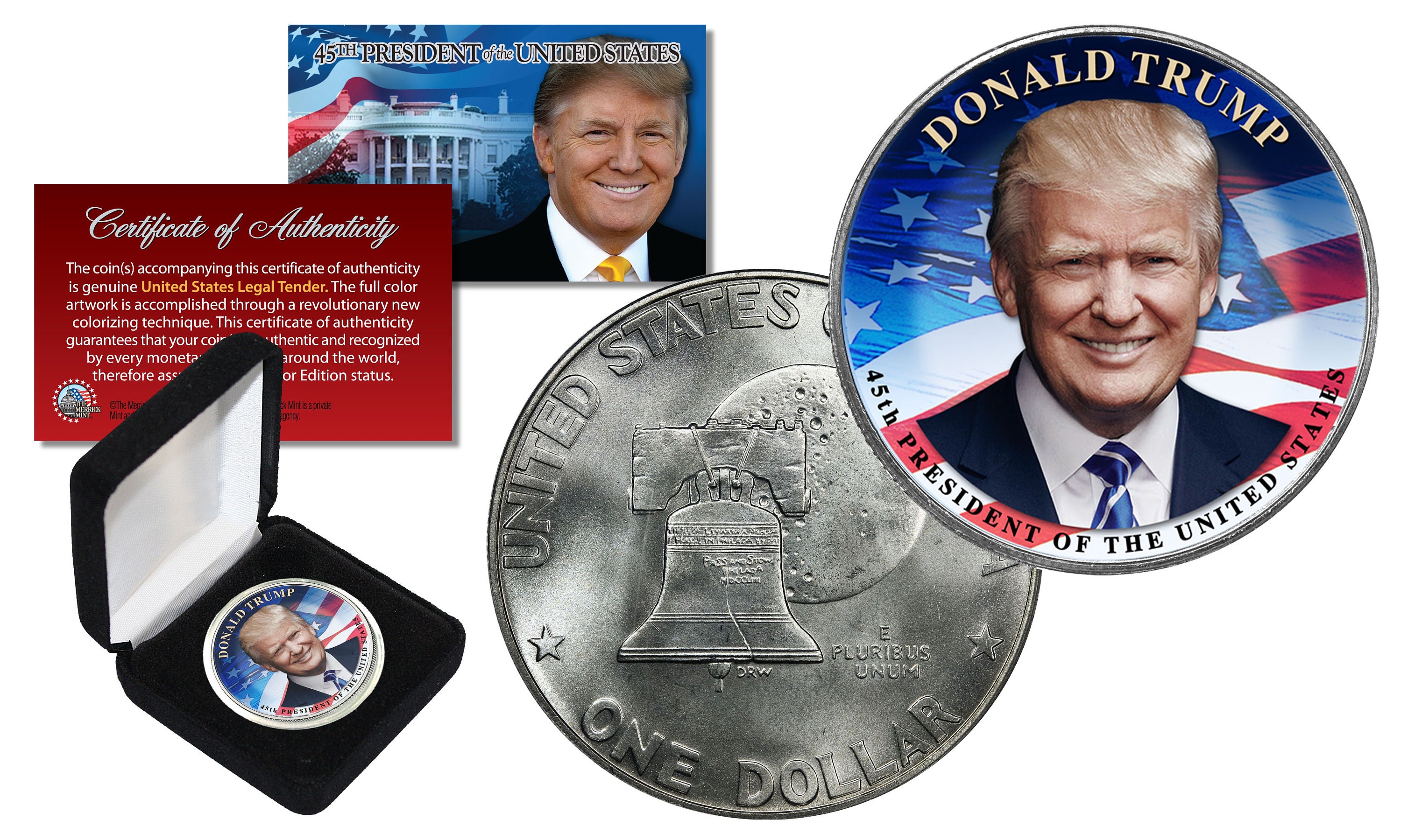 Medaille Vergoldet Donald Trump 45ths President Zertifikat (Gebraucht) In Z&uuml;rich F&uuml;r CHF 2