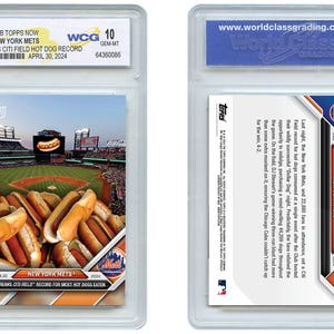 2024 Topps Now NY Mets batte il record Citi Field HOT DOG Card #146 Gem Mint 10