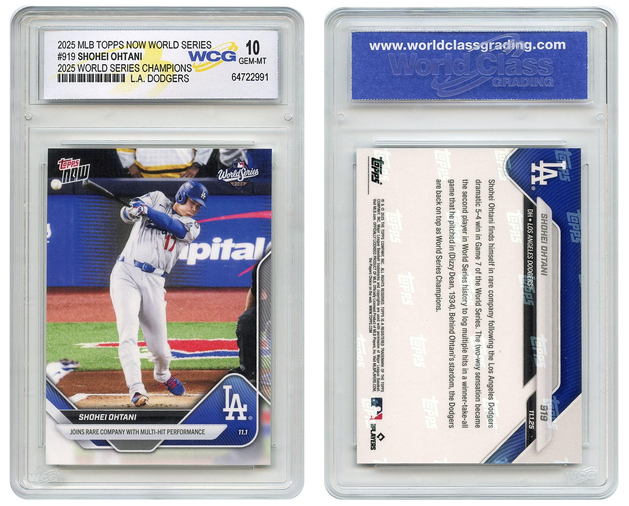 2025 Topps Now SHOHEI OHTANI 2025 World Series Champions Card #919 