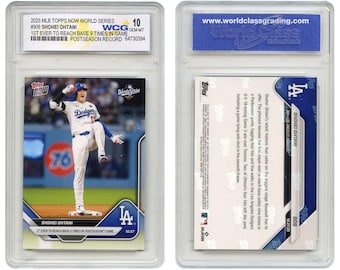 2025 Topps Now World Series Karte #906 SHOHEI OHTANI Post Season Game Erreicht RECORD 9 Bases - Graded Gem Mint 10