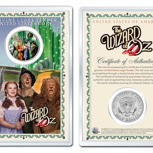 WIZARD OF OZ John F. Kennedy Half Dollar Coin in 4 x 6 Deluxe Display Case - Choose Your Coin - Ships Fast & Free to U.S.
