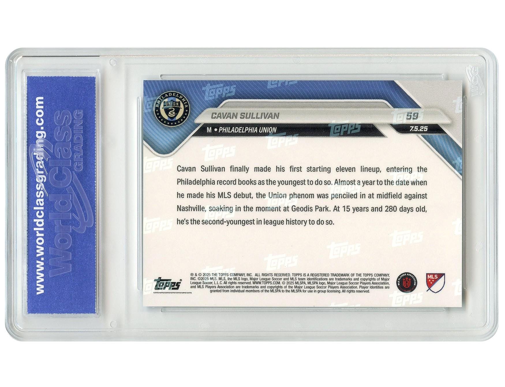 2025 MLS Topps ルーキーカード #59 キャヴァン・サリバン 