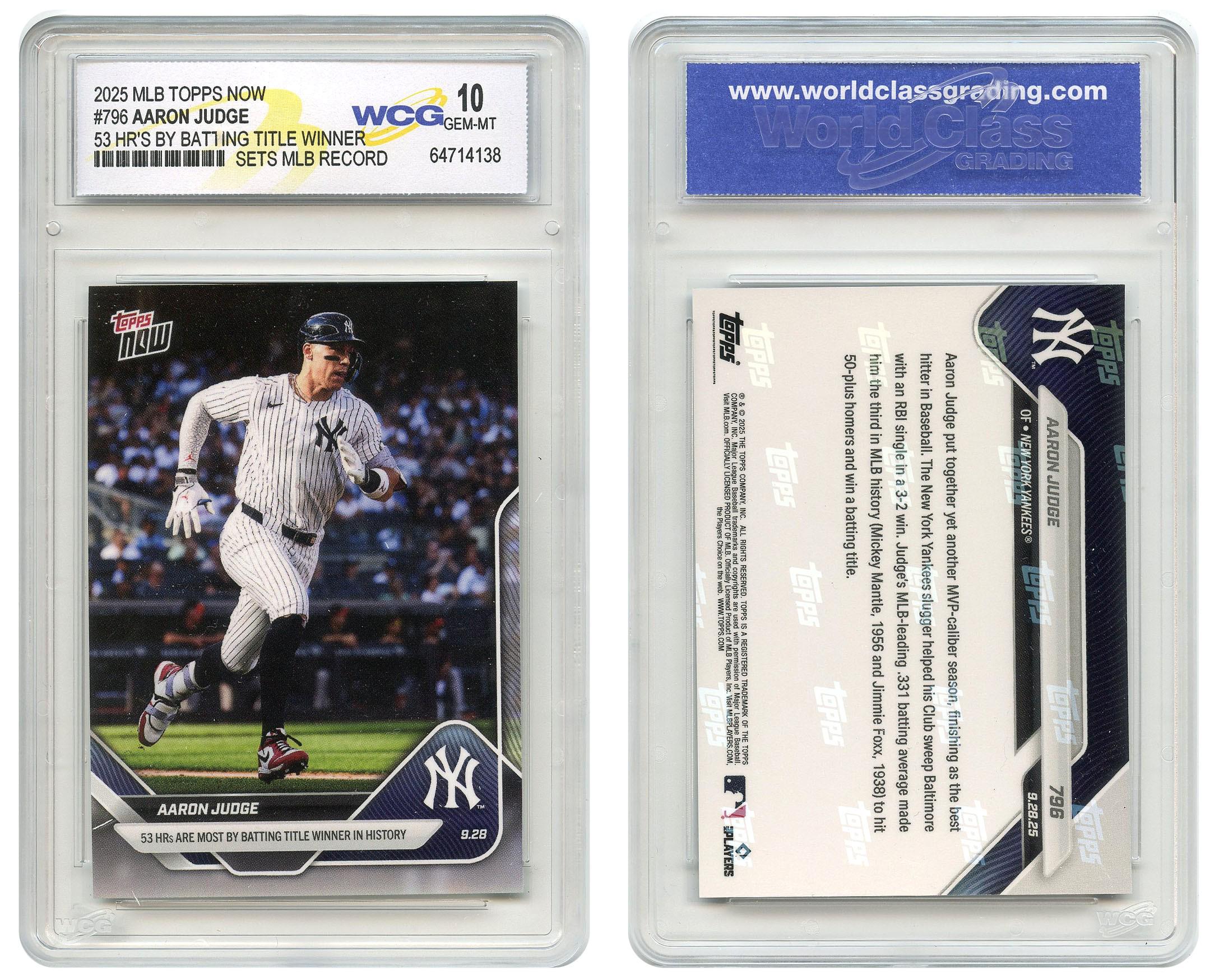 2025 Topps Nowカード #796 アーロン・ジャッジ 53本塁打 打撃タイトル 