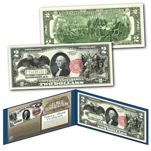 1880 Series GEORGE WASHINGTON Hybrid Commemorative Note on Modern 2 Dollar Bill - Ships Fast and Free to U.S.