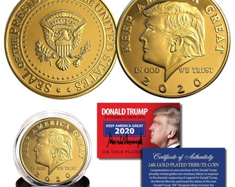 Donald Trump Gold Plated Commemorative Coin: 2021-2025 Collectible