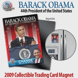 Barack Obamas 44:e president *VÄRLDENS FÖRST* Magnetsamlarkort (10 st)
