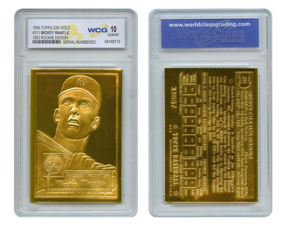 graded mickey mantle cards Lot The card was graded and encapsulated in a tamper proof acrylic case 1996 Topps MICKEY MANTLE 1952