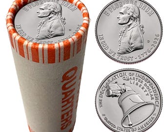 2026-D Declaration of Independence Quarter 1776-2026 Brilliant Uncirculated Coin Roll, America's 250th Anniversary (Denver Mint)