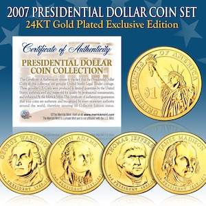 Presidential One Dollar 24K Gold Plated President Coin Sets w/Capsules - CHOOSE YEAR