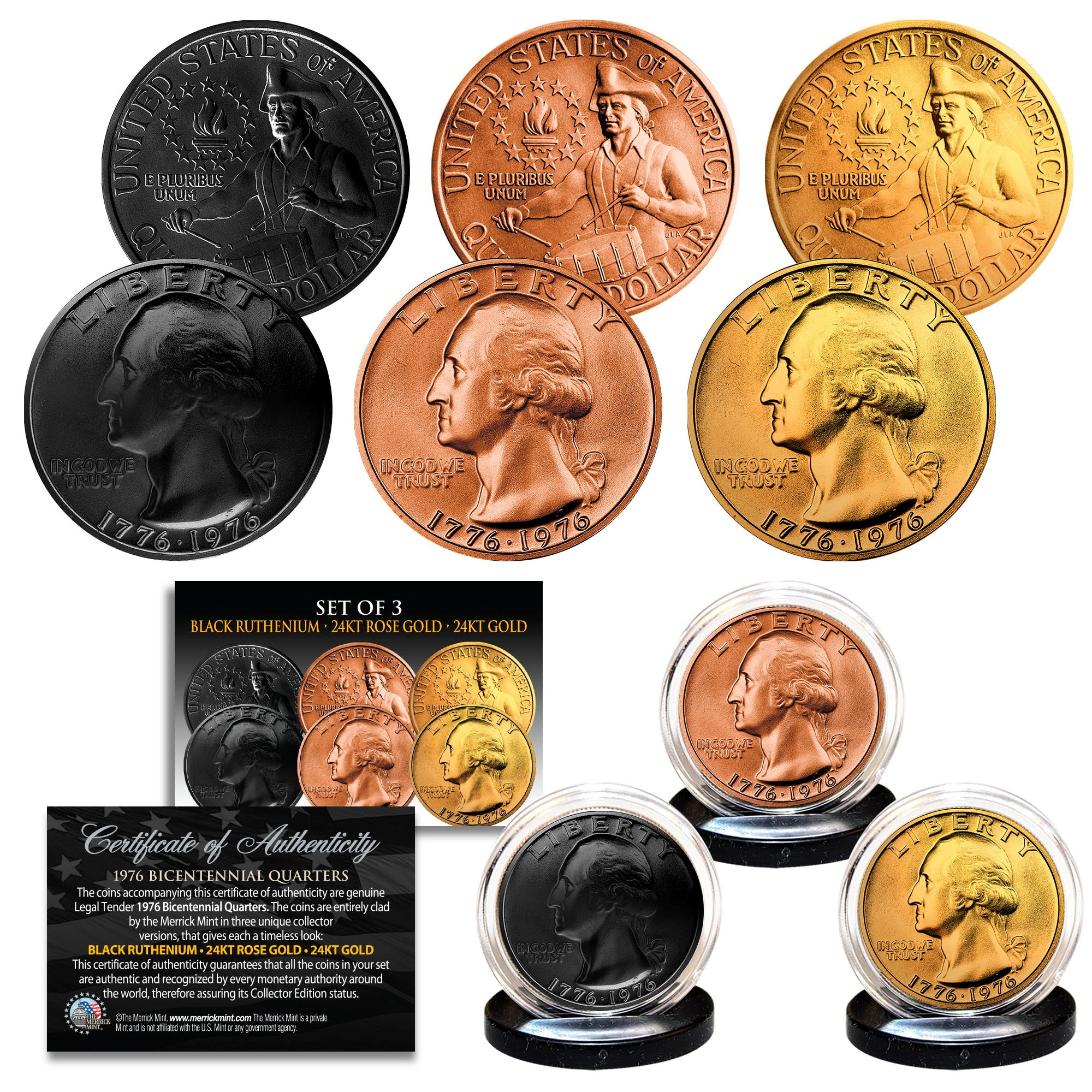 Lot of 3 Various Full Date BUFFALO NICKELS US Coins - Genuine ROSE GOL –  Merrick Mint