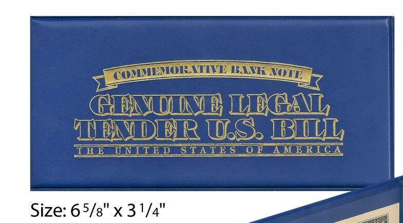 Blue BILL DISPLAY Protection Folio for Currency Banknotes Paper Money ...