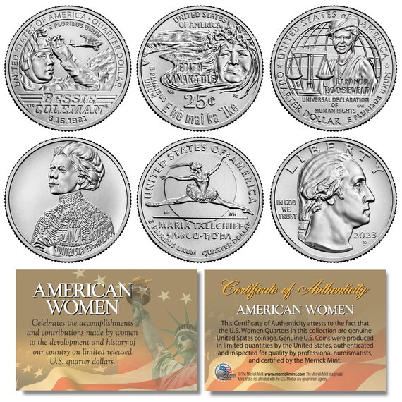 アメリカ人女性2023年シリーズ 米国造幣局発行25セント硬貨5枚セット