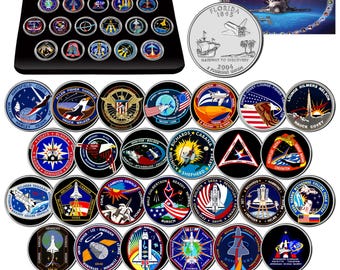 Misiones del transbordador espacial DISCOVERY, monedas del estado de Florida de la NASA, juego de 39 monedas, programa de la NASA, con caja y certificado
