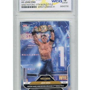 2025 WWE Topps Now JOHN CENA gewinnt historischen 17th World Titel Karte #46 - Graded Gem Mint 10