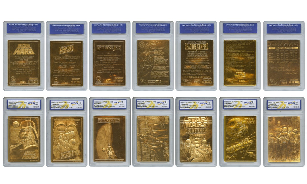 STAR WARS 1996 Genuine 23KT Gold Cards Graded Gem-mint 10