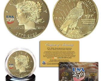 1776-2026 500周年記念 アメリカ建国250周年記念 * 平和ドル * 黄金1