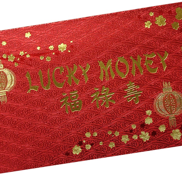 Premium Lucky Money Red/Gold Foil Envelopes Chinese/Lunar New Year Gift Packets (PACK of 10) - Ships Fast & Free to U.S.