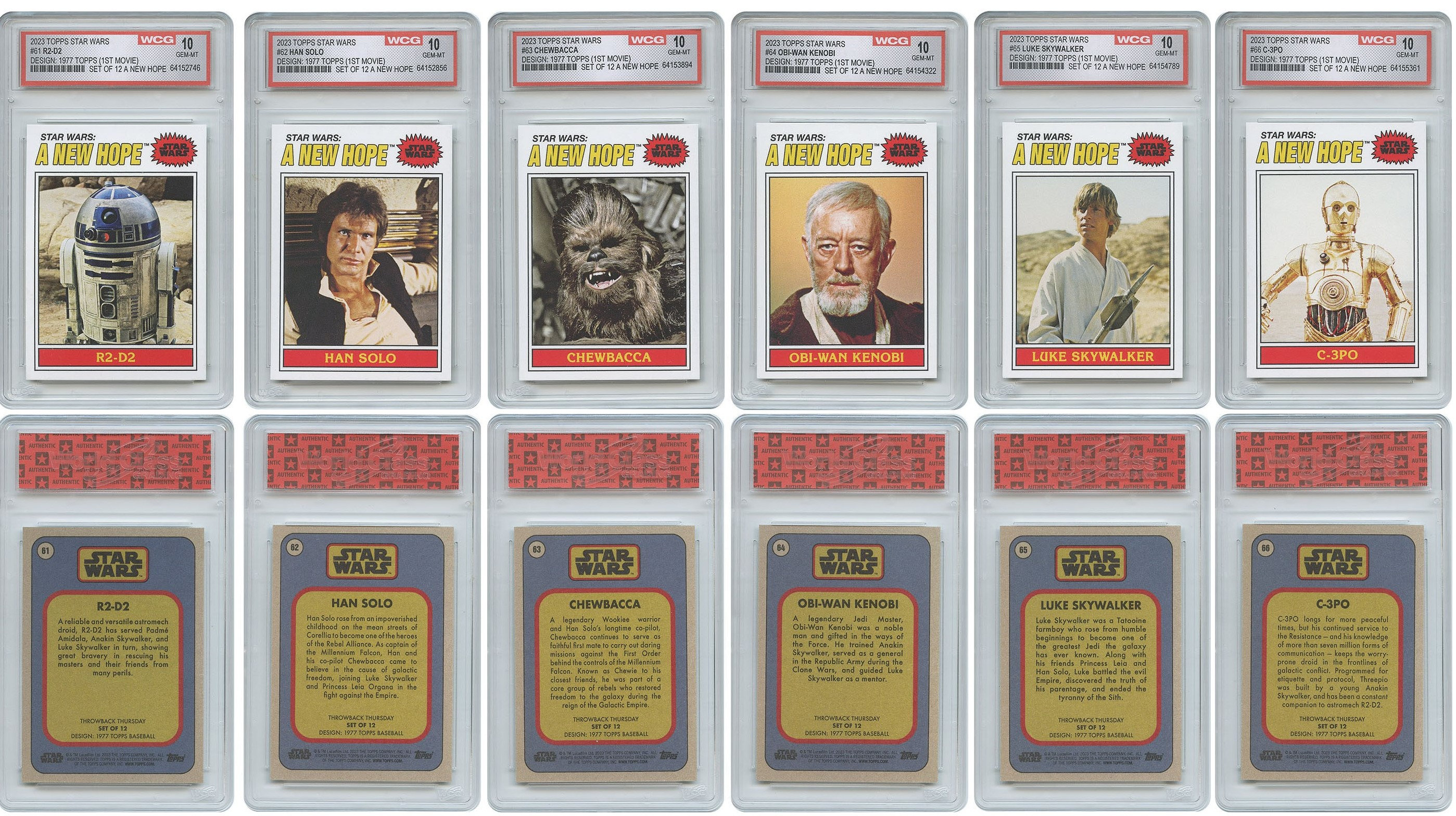 STAR WARS TOPPS Rare 1977 Card Designs - All Graded Gem Mint 10