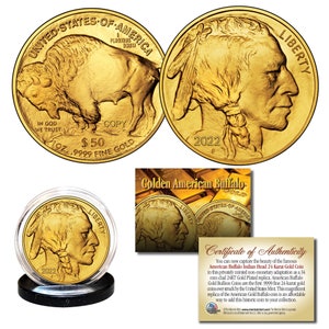 2022 American Buffalo 24K Gold Plated Privately Minted Non-Monetary Tribute Coin - Ships Fast & Free to U.S.