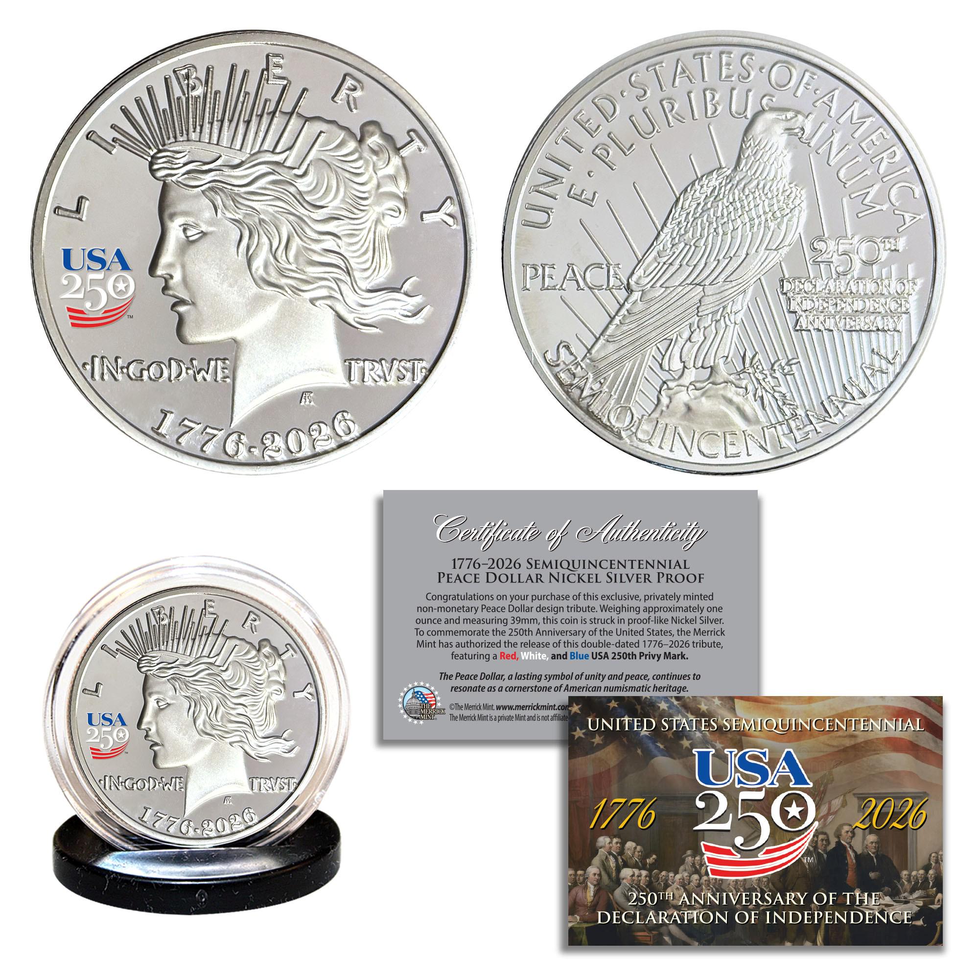 1776-2026 Semiquincentennial America's 250th Anniversary * Peace