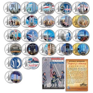 9-11 World Trade Center-jubileum New York Quarters 23-delige complete set - inclusief handelscertificaat COA - snel en GRATIS verzonden naar de VS