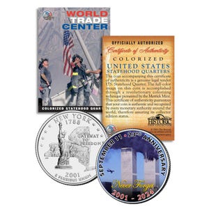 9-11 World Trade Center 23e verjaardag - 11 september Patriot Day NY Quarter - inclusief ruilkaart