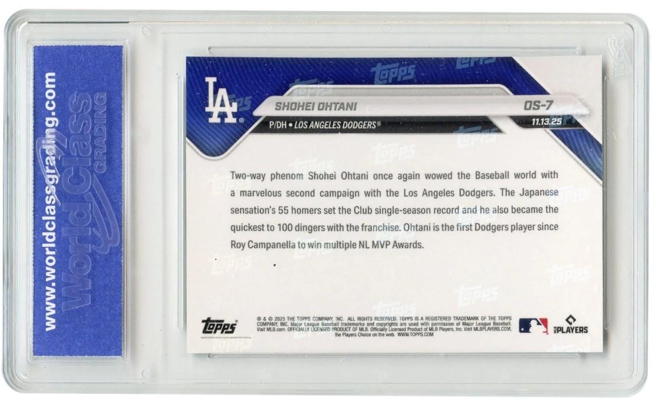 2025 MLB Topps Now カード #OS-7 大谷翔平 最優秀選手 MVP - グレー 