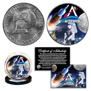 ARTEMIS Missions NASA Space Program Moon Genuine Eisenhower &quot; IKE &quot; Dollar Coin