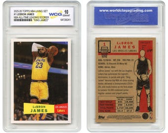 Carta Topps NBA Living Set 2025-26 n. 1 LEBRON JAMES * 1° nella serie * Classificata Gem-Mint 10
