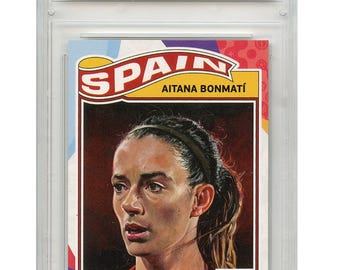 Tarjeta Topps UEFA 2025 n.° 1 AITANA BONMATI, jugadora española n.° 1 del mundo - Calificación Gem Mint 10